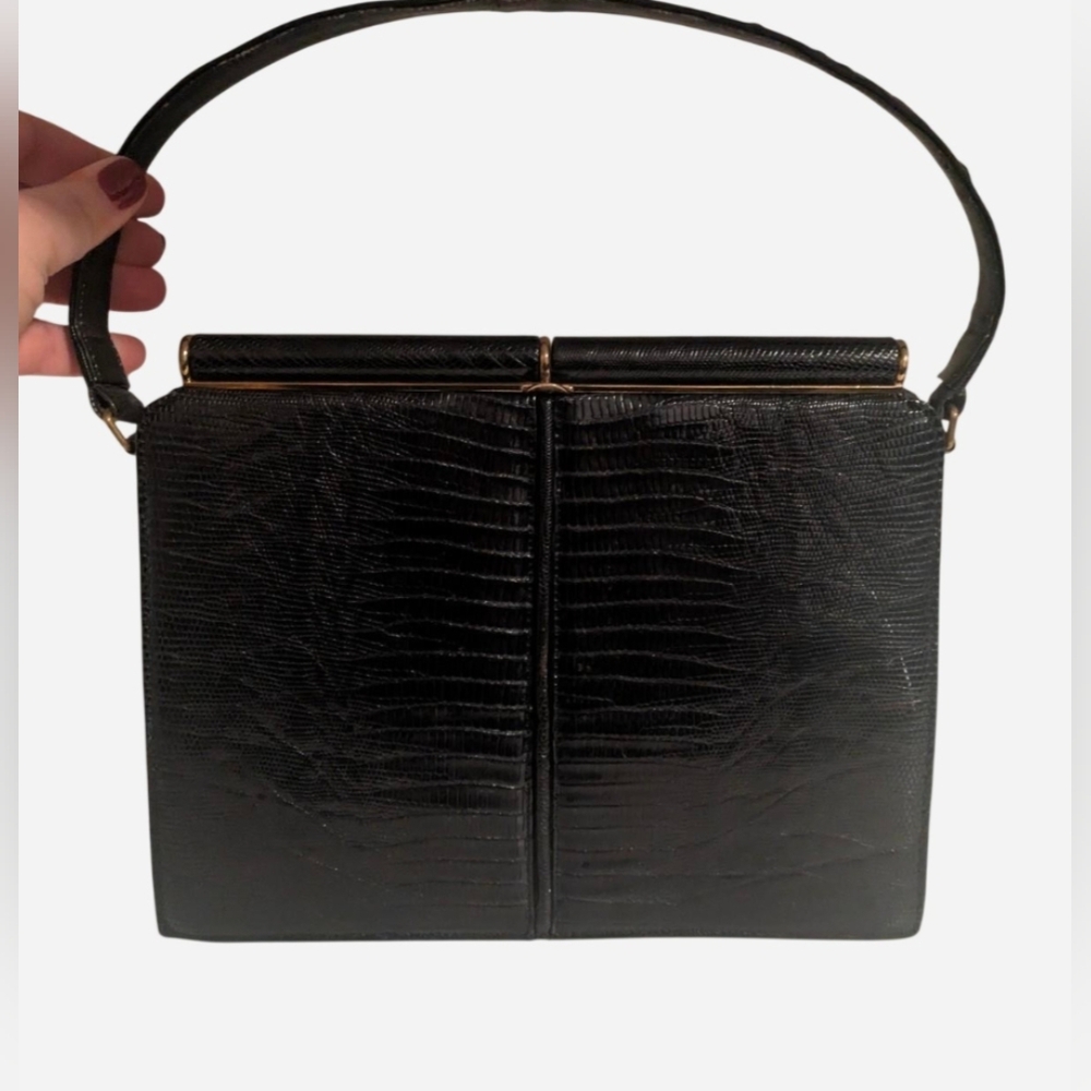 Vintage Mid-Century Modern Lizard Skin Handbag